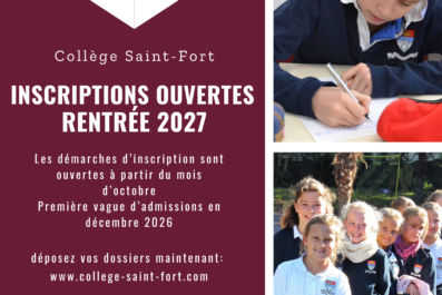 Rentrée 2027 – inscriptions ouvertes
